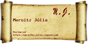 Mersitz Júlia névjegykártya