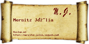 Mersitz Júlia névjegykártya