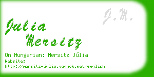 julia mersitz business card